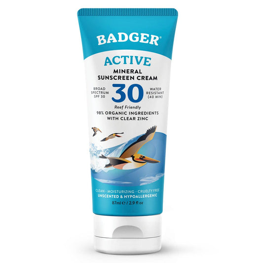 Badger - Badger Mineral Sunscreen Cream SPF 30, Zinc Oxide Sun Care