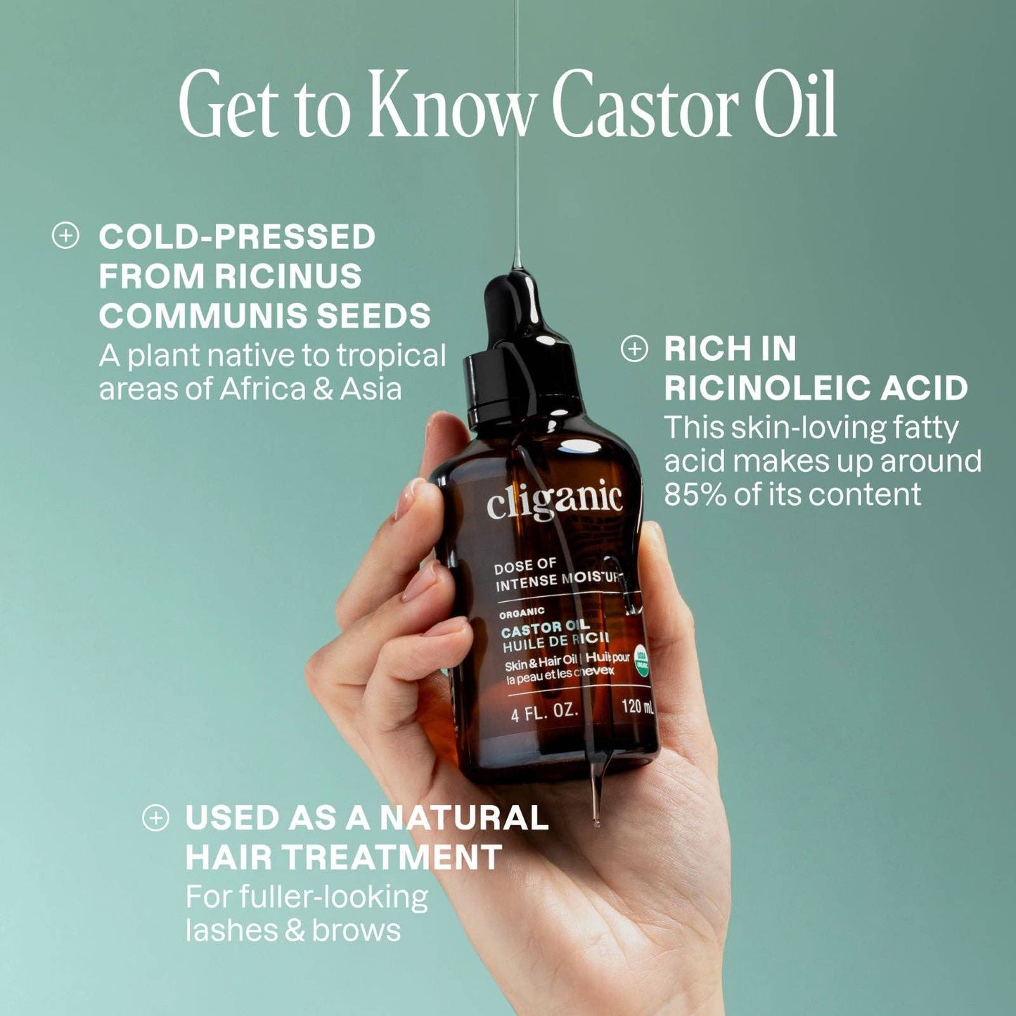 Cliganic - Organic Castor Oil 8oz