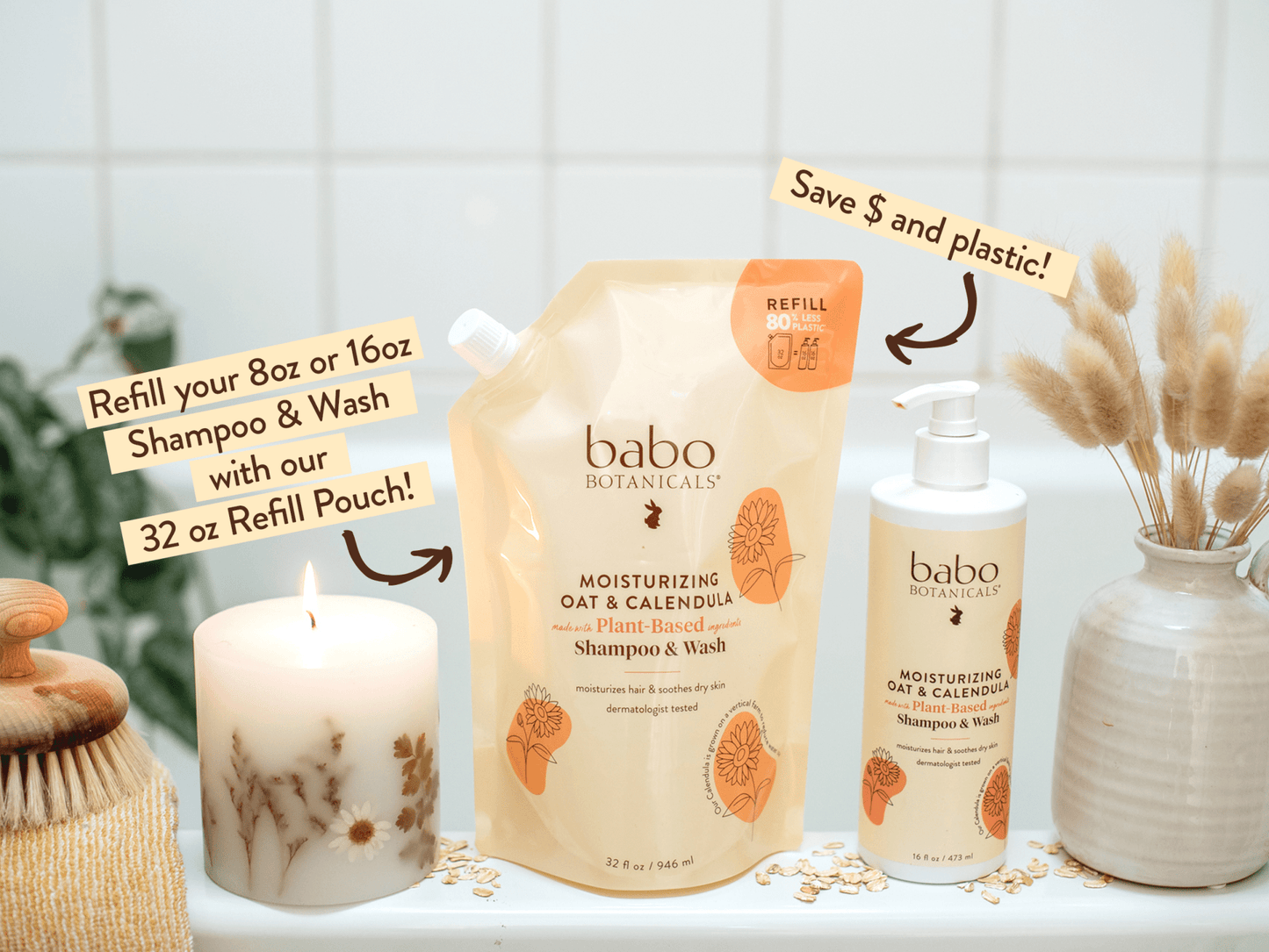 Moisturizing Oat & Calendula Shampoo & Wash - 16oz