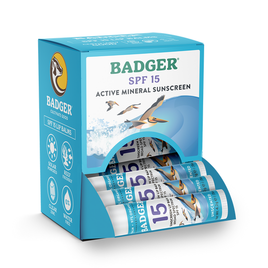Badger - Badger Mineral Sunscreen Lip Balm SPF 15, Zinc Oxide 18ct