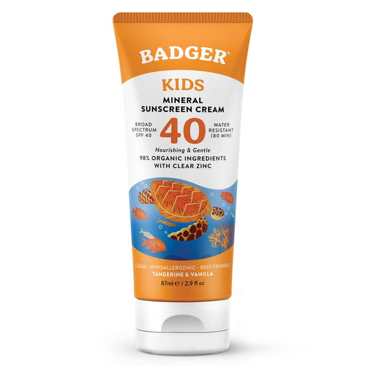 Badger - Badger Kids Mineral Sunscreen Cream SPF 40, with Zinc Oxide