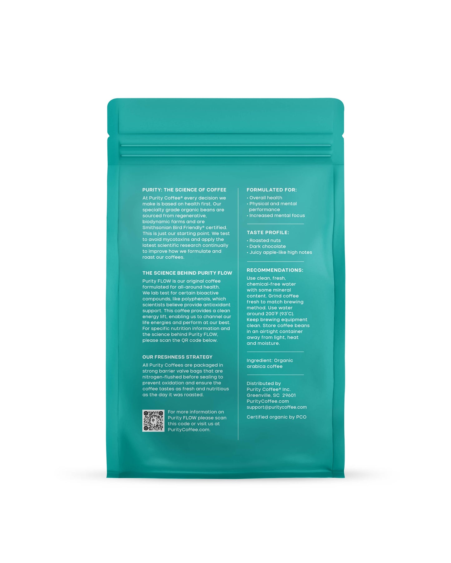 Purity Coffee - FLOW: Original Medium Roast Whole Bean Coffee - 12oz Bag