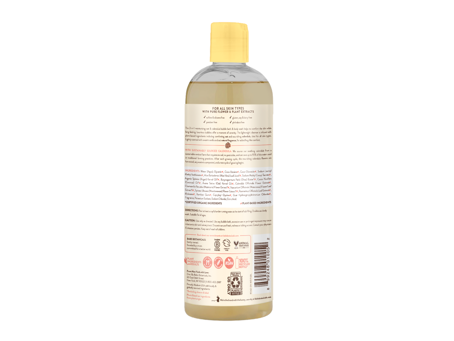Moisturizing Oat & Calendula Bubble Bath & Wash
