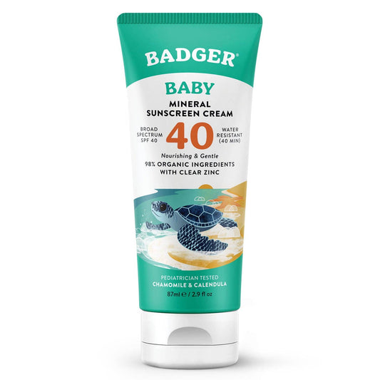 Badger - Badger Mineral Baby Sunscreen Cream SPF 40 with Zinc Oxide