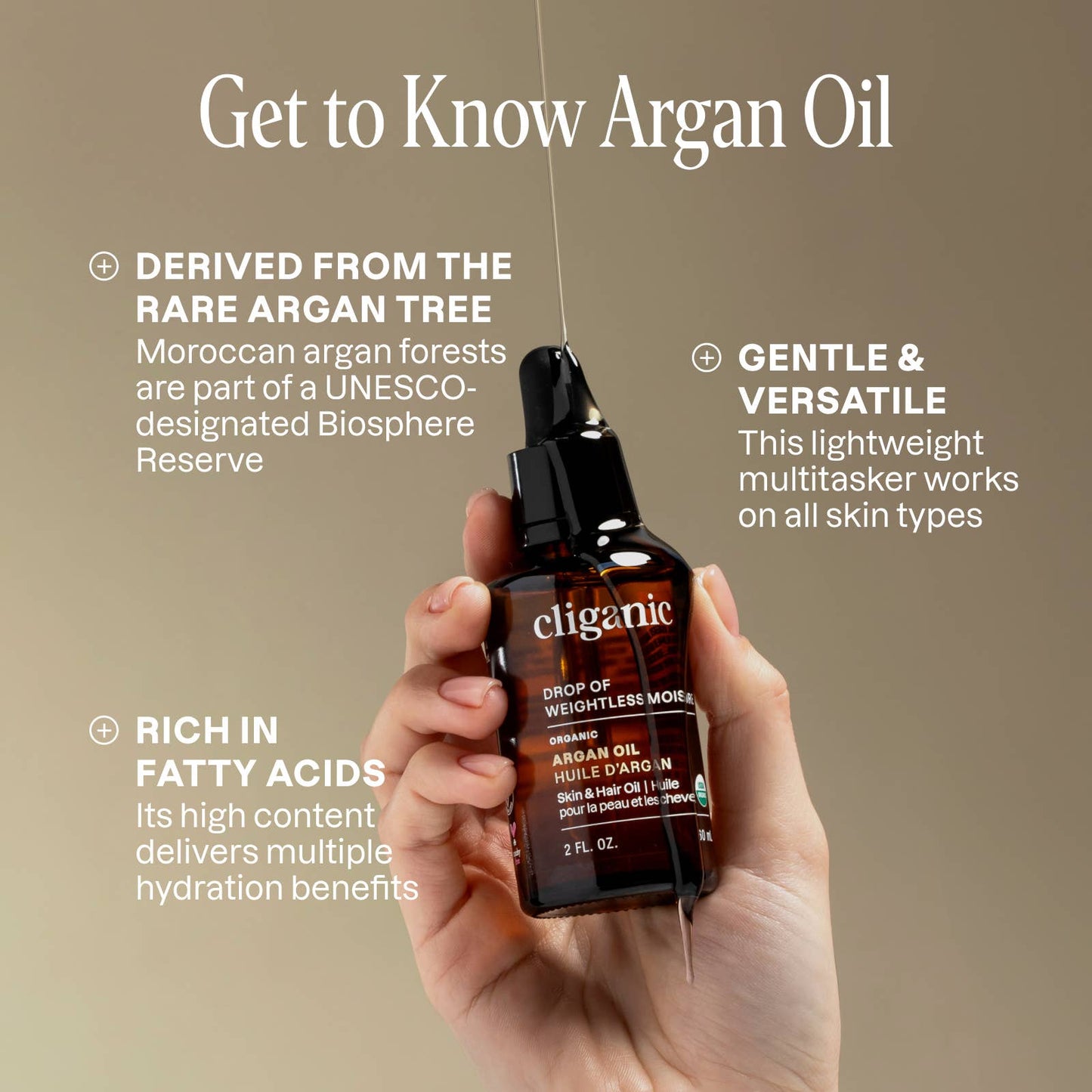 Cliganic - Organic Argan Oil 1oz